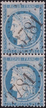 n°60B 062G4 072G4, paire verticale avec le tête-bêche retourné