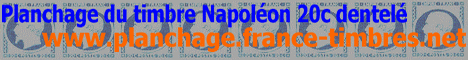  planchage du timbre 20 centimes Napoléon dentelé n° 22