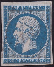  Napoléon dentelé Yvert N° 14 ,  PANNEAU D2 POSITION 64 - 2ème état - N° 2 - 