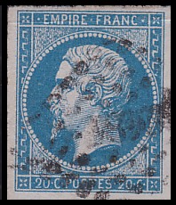  Napoléon dentelé Yvert N° 14 ,  PANNEAU D2 POSITION 66 - 1er état et seul état - N° 1 - 