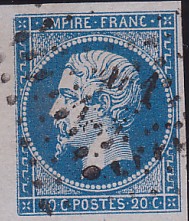  Napoléon dentelé Yvert N° 14 ,  PANNEAU D2 POSITION 71 - cette position est un zéro, c'est à dire sans variété - N° 2 - 