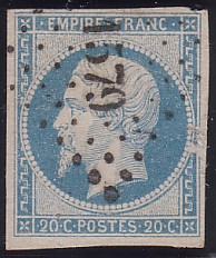  Napoléon dentelé Yvert N° 14 ,  PANNEAU D2 POSITION 74 - 1er état - N° 1 - 