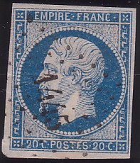  Napoléon dentelé Yvert N° 14 ,  PANNEAU D2 POSITION 74 - 3ème état - N° 3 - 