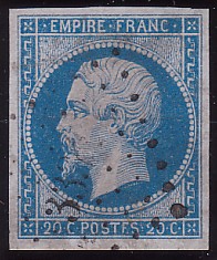  Napoléon dentelé Yvert N° 14 ,  PANNEAU D2 POSITION 74 - 4ème état beaucoup plus tardif - N° 7 - 
