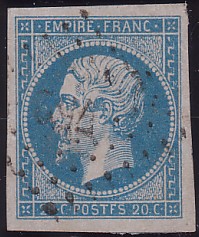  Napoléon dentelé Yvert N° 14 ,  PANNEAU D2 POSITION 74 - 6ème état - N° 10 - 
