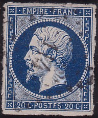  Napoléon dentelé Yvert N° 14 ,  PANNEAU D2 POSITION 75 - 2ème état - N° 3 - 