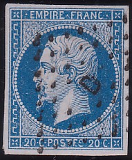  Napoléon dentelé Yvert N° 14 ,  PANNEAU D2 POSITION 75 - 2ème état beaucoup plus tardif - N° 6 - 