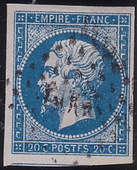  Napoléon dentelé Yvert N° 14 ,  PANNEAU D2 POSITION 75 - 4ème état - N° 8 - 