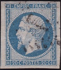  Napoléon dentelé Yvert N° 14 ,  PANNEAU D2 POSITION 76 - 1er état - N° 1 - 