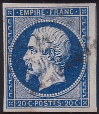  Napoléon dentelé Yvert N° 14 ,  PANNEAU D2 POSITION 76 - 3ème état - N° 3 - 