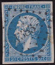  Napoléon dentelé Yvert N° 14 ,  PANNEAU D2 POSITION 76 - 6ème état - N° 7 - 