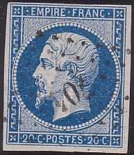  Napoléon dentelé Yvert N° 14 ,  PANNEAU D2 POSITION 77 - 2ème état plus tardif - N° 3 - 