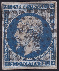  Napoléon dentelé Yvert N° 14 ,  PANNEAU D2 POSITION 77 - 2ème état encore plus tardif - N° 4 - 