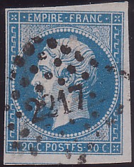  Napoléon dentelé Yvert N° 14 ,  PANNEAU D2 POSITION 77 - 4ème état - N° 6 - 