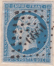  Napoléon dentelé Yvert N° 14 ,  PANNEAU D2 POSITION 77 - 5ème état plus tardif - N° 7 - 