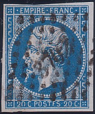  Napoléon dentelé Yvert N° 14 ,  PANNEAU D2 POSITION 78 - 4ème état - N° 5 - 