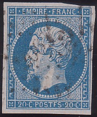  Napoléon dentelé Yvert N° 14 ,  PANNEAU D2 POSITION 78 - 5ème état - N° 6 - 