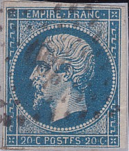  Napoléon dentelé Yvert N° 14 ,  PANNEAU D2 POSITION 78 - 5ème état plus tardif - N° 7 - 