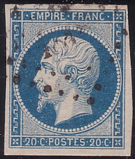  Napoléon dentelé Yvert N° 14 ,  PANNEAU D2 POSITION 79 - 1er état - N° 1 - 