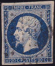  Napoléon dentelé Yvert N° 14 ,  PANNEAU D2 POSITION 79 - 3ème état vraiment plus tardif - N° 7 - 
