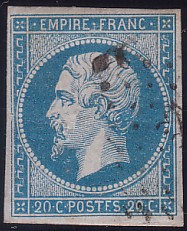  Napoléon dentelé Yvert N° 14 ,  PANNEAU D2 POSITION 79 - 4ème état - N° 10 - 