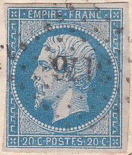  Napoléon dentelé Yvert N° 14 ,  PANNEAU D2 POSITION 79 - 4ème état beaucoup plus tardif - N° 13 - 