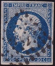  Napoléon dentelé Yvert N° 14 ,  PANNEAU D2 POSITION 80 - 2ème état - N° 2 - 