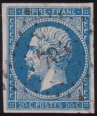 Napoléon dentelé Yvert N° 14 ,  PANNEAU D2 POSITION 80 - 5ème état plus tardif - N° 8 - 