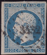  Napoléon dentelé Yvert N° 14 ,  PANNEAU D2 POSITION 81 - 1er état - N° 1 - 