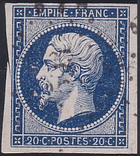 Napoléon dentelé Yvert N° 14 ,  PANNEAU D2 POSITION 81 - 1er état plus tardif - N° 2 - 
