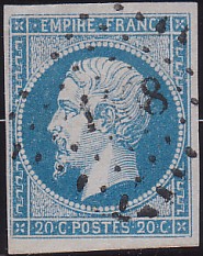  Napoléon dentelé Yvert N° 14 ,  PANNEAU D2 POSITION 81 - 3ème état - N° 4 - 
