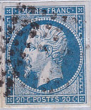  Napoléon dentelé Yvert N° 14 ,  PANNEAU D2 POSITION 81 - 4ème état beaucoup plus tardif - N° 7 - 