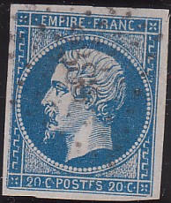  Napoléon dentelé Yvert N° 14 ,  PANNEAU D2 POSITION 81 - 6ème état plus tardif - N° 11 - 
