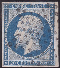  Napoléon dentelé Yvert N° 14 ,  PANNEAU D2 POSITION 82 - 1er état - N° 1 - 