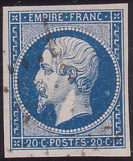  Napoléon dentelé Yvert N° 14 ,  PANNEAU D2 POSITION 82 - 1er état encore plus tardif - N° 3 - 