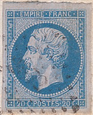  Napoléon dentelé Yvert N° 14 ,  PANNEAU D2 POSITION 82 - 2ème état encore plus tardif - N° 6 - 