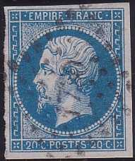  Napoléon dentelé Yvert N° 14 ,  PANNEAU D2 POSITION 82 - 2ème état encore plus tardif - N° 7 - 
