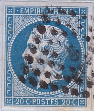  Napoléon dentelé Yvert N° 14 ,  PANNEAU D2 POSITION 82 - 3ème état - N° 8 - 