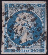  Napoléon dentelé Yvert N° 14 ,  PANNEAU D2 POSITION 82 - 4ème état - N° 10 - 