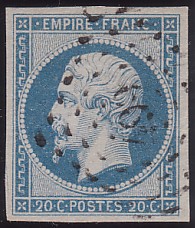  Napoléon dentelé Yvert N° 14 ,  PANNEAU D2 POSITION 83 -  - N° 1 - 