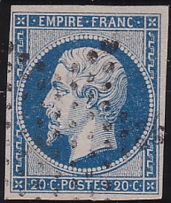  Napoléon dentelé Yvert N° 14 ,  PANNEAU D2 POSITION 83 -  - N° 2 - 