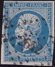  Napoléon dentelé Yvert N° 14 ,  PANNEAU D2 POSITION 83 -  - N° 10 - 