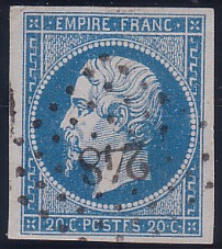  Napoléon dentelé Yvert N° 14 ,  PANNEAU D2 POSITION 83 -  - N° 13 - 