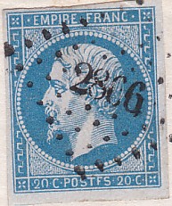  Napoléon dentelé Yvert N° 14 ,  PANNEAU D2 POSITION 83 -  - N° 15 - 