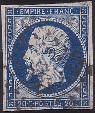  Napoléon dentelé Yvert N° 14 ,  PANNEAU D2 POSITION 84 - 1er état - N° 1 - 