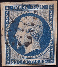  Napoléon dentelé Yvert N° 14 ,  PANNEAU D2 POSITION 84 - 1er état beaucoup plus tardif - N° 4 - 