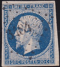  Napoléon dentelé Yvert N° 14 ,  PANNEAU D2 POSITION 84 - 2ème état - N° 5 - 