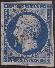  Napoléon dentelé Yvert N° 14 ,  PANNEAU D2 POSITION 84 - 2ème état plus tardif - N° 6 - 