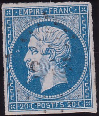  Napoléon dentelé Yvert N° 14 ,  PANNEAU D2 POSITION 84 - 4ème état - N° 9 - 