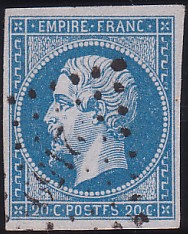  Napoléon dentelé Yvert N° 14 ,  PANNEAU D2 POSITION 84 - 5ème état - N° 10 - 